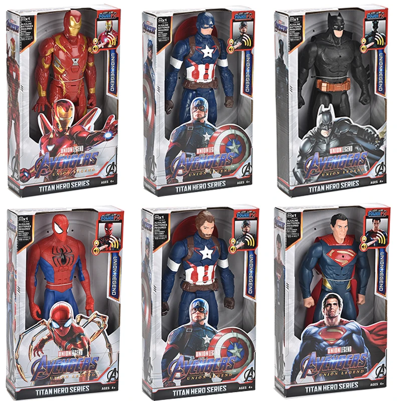 

Disney Figure Steve Rogers Spider-Man Iron Man Robert Bruce Banner Movable Light-Emitting Sound Toy Children's Birthday Gift