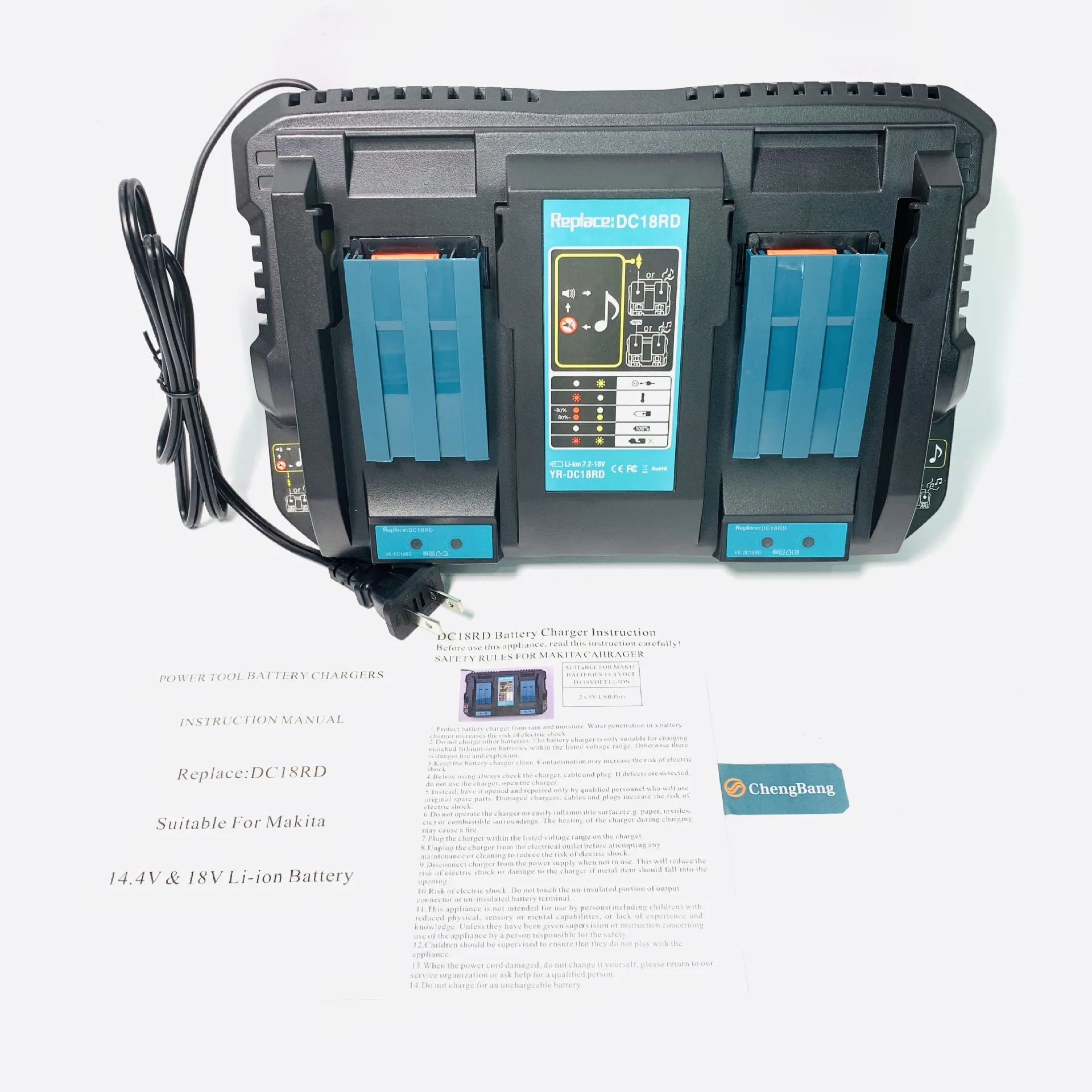 

Зарядное устройство для литиевого электрического инструмента Подходит для оригинального аккумулятора MT 2 channelsMakita