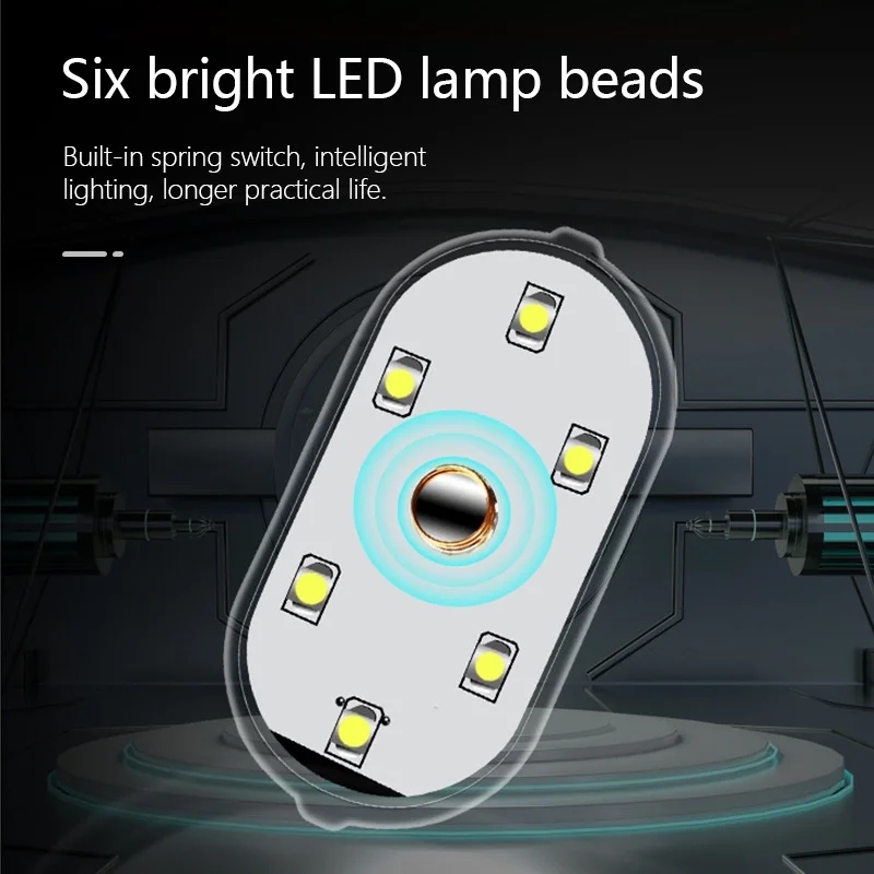 

Car LED Lights Touch Wireless Indoor Light Auto Ceiling Roof Reading Lamps For Door Feet USB Charging