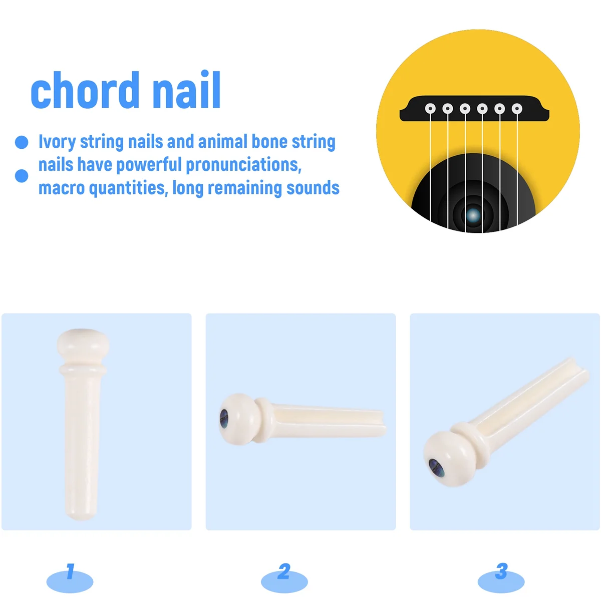 6 шт. мостовые булавки для акустической гитары