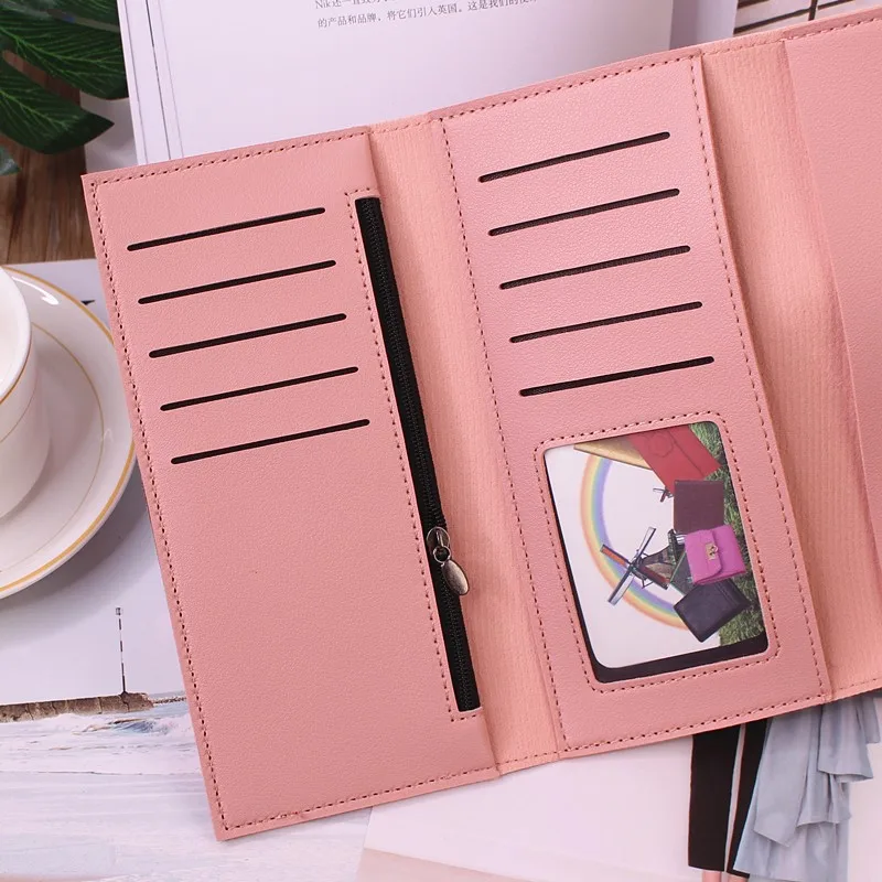 New Women Pu Leather Wallets Long Hasp Purses Multifunction Large Capacity Purse Female Card Holders Portable Clutch for Girls