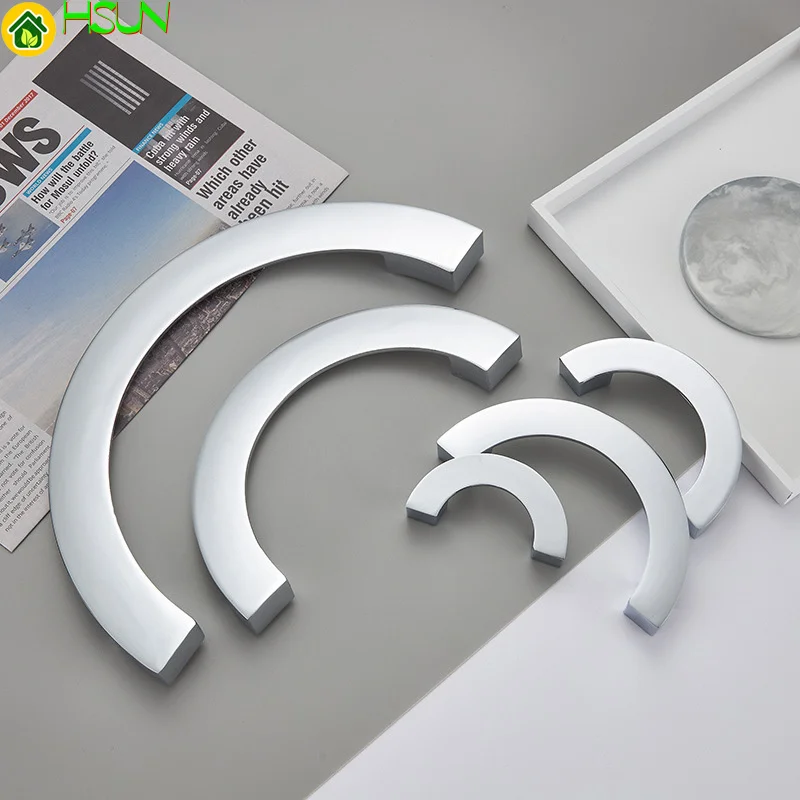 Полукольцевая Хромированная ручка из цинкового сплава светильник для шкафа