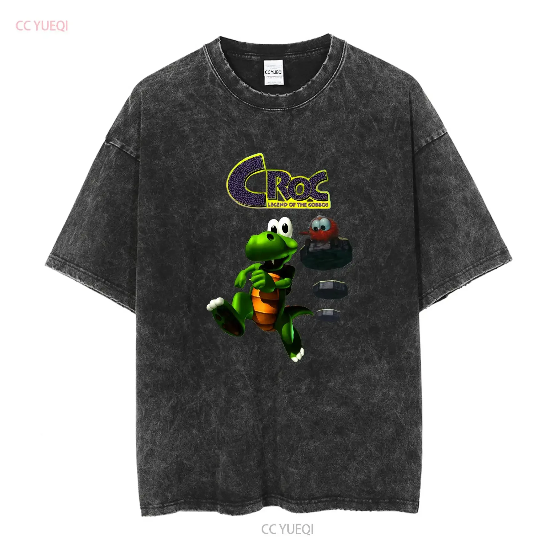 Фото Футболка Croc Legend of the Gobbos COMPUTER GAME YELLOW OLIVE Все размеры S 5XL с длинными или короткими рукавами винтажная стильная мужская футболка №2