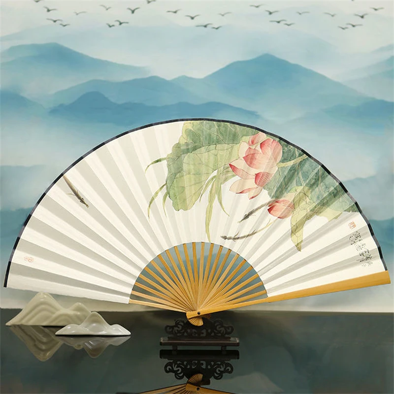 

Antiquity Folding Fan Chinese Classical Drama Handheld Fan Hanfu Matching Ventilador Peking Opera Kunqu Opera Performance Props