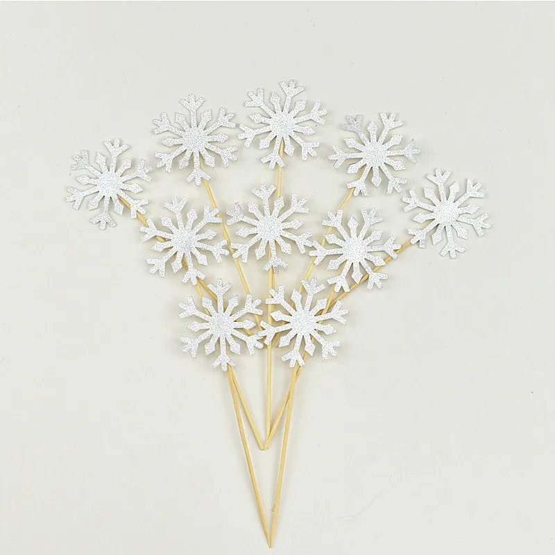 Топперы для кексов со снежинками, 10 шт.