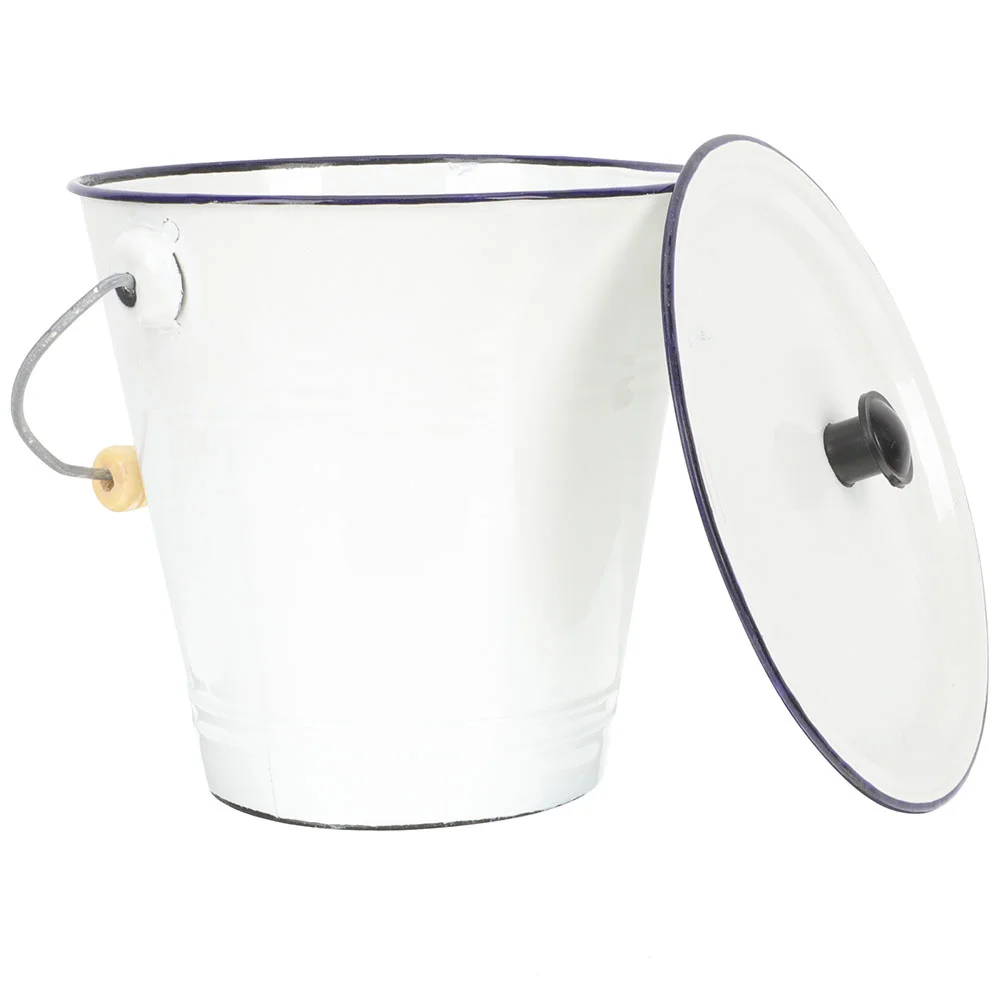 

Bucket Container Lidcanenamel Compost Pailstorage Metal Rice Bin White Urinal Iceparties Farmhouse Rubbish Garbage Beverage Tub