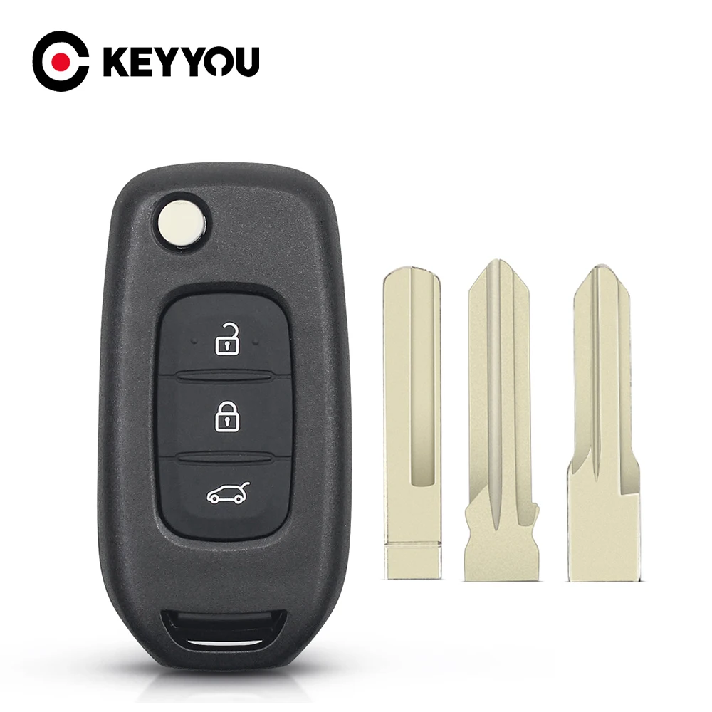 Чехол-книжка для автомобильного ключа KEYYOU Renault Kadjar Captur Symbol Kaptur Megane Logan 2013- 2018 3BTN -