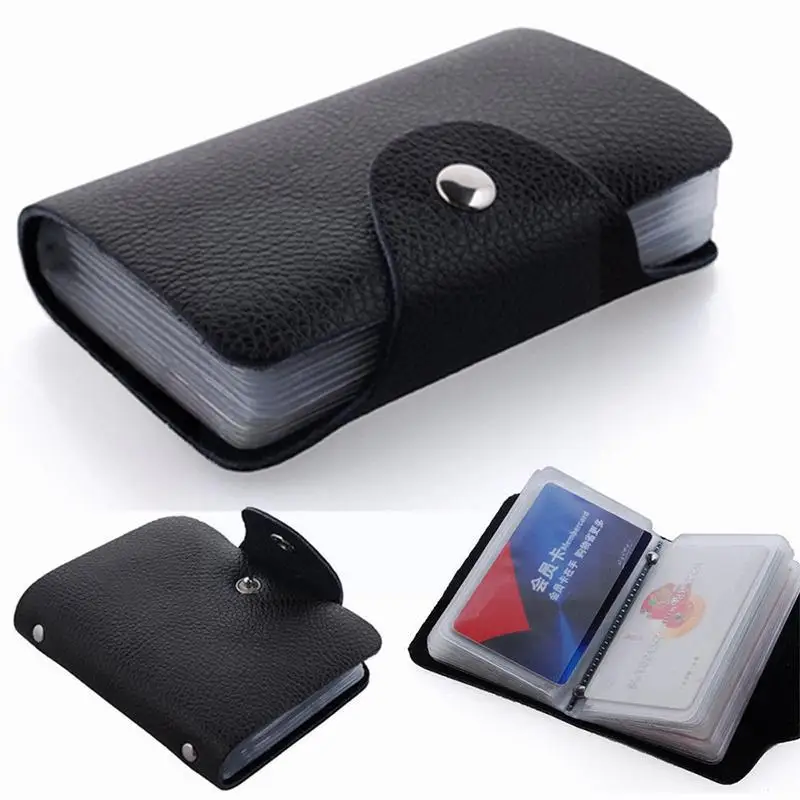 

Fashion Pu Leather Function 12/24 Bits Card Business Credit Women Card Men Passport Id Wallet Card Bag Holder Passport Q7y2