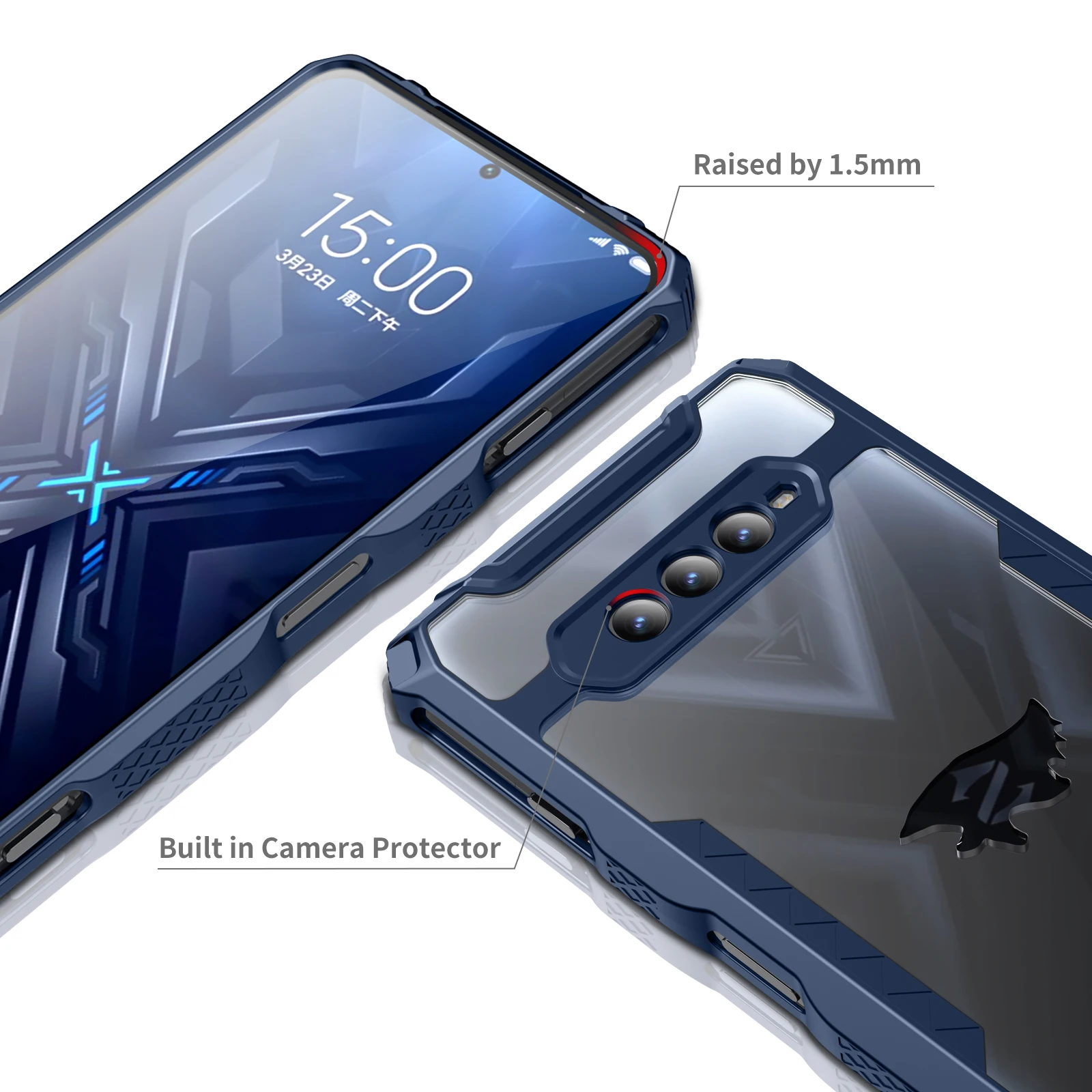 ZSHOW Armor Case for Xiaomi Black Shark 4 4 Pro 5 RS TPU Frame and Clear PC Back Drop Protection Shcokproof