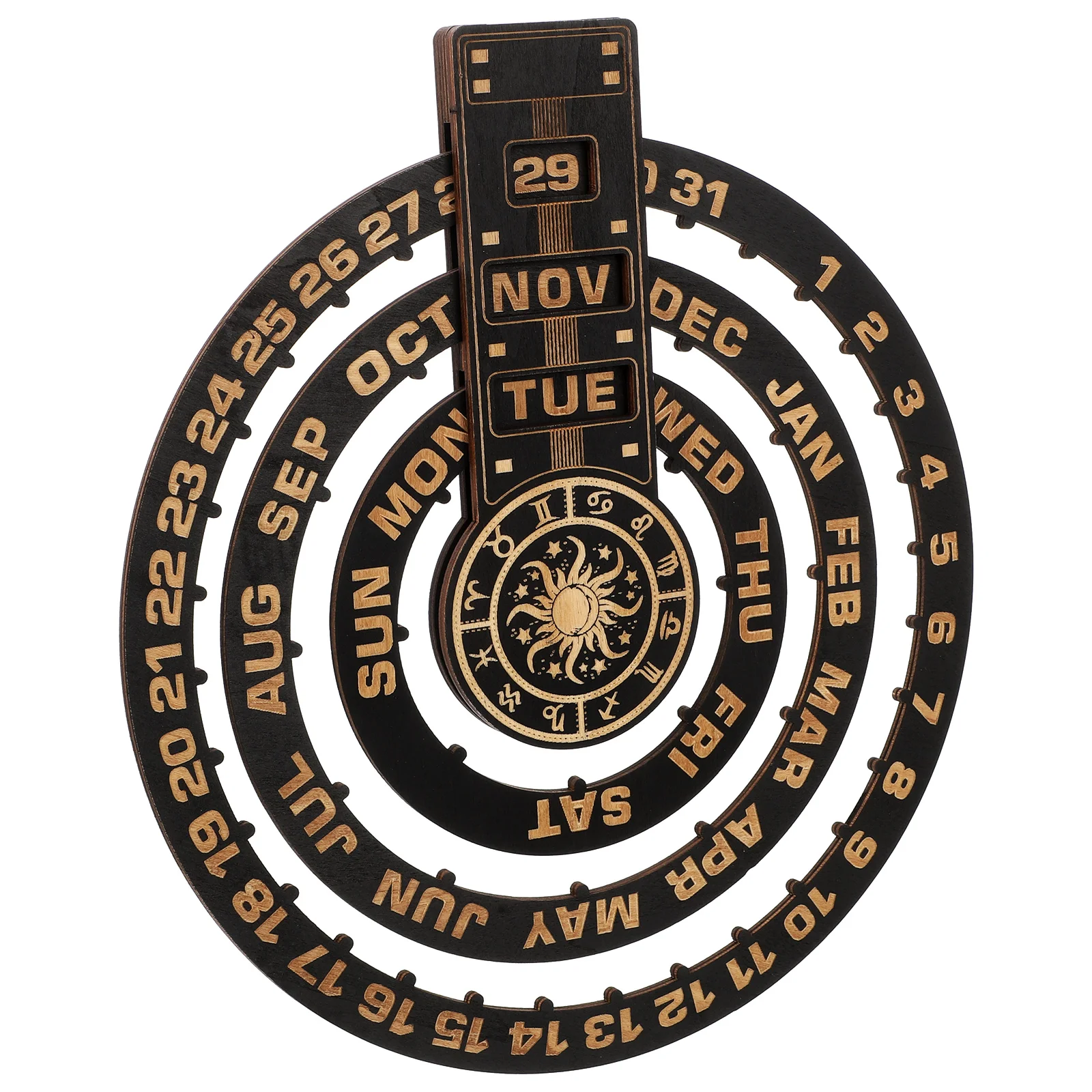 

Calendar Wall Perpetual Wooden Artwork Walls Blocks Countdown Hanging Circular Ornament Home Craft Wood Board Block Pendulum