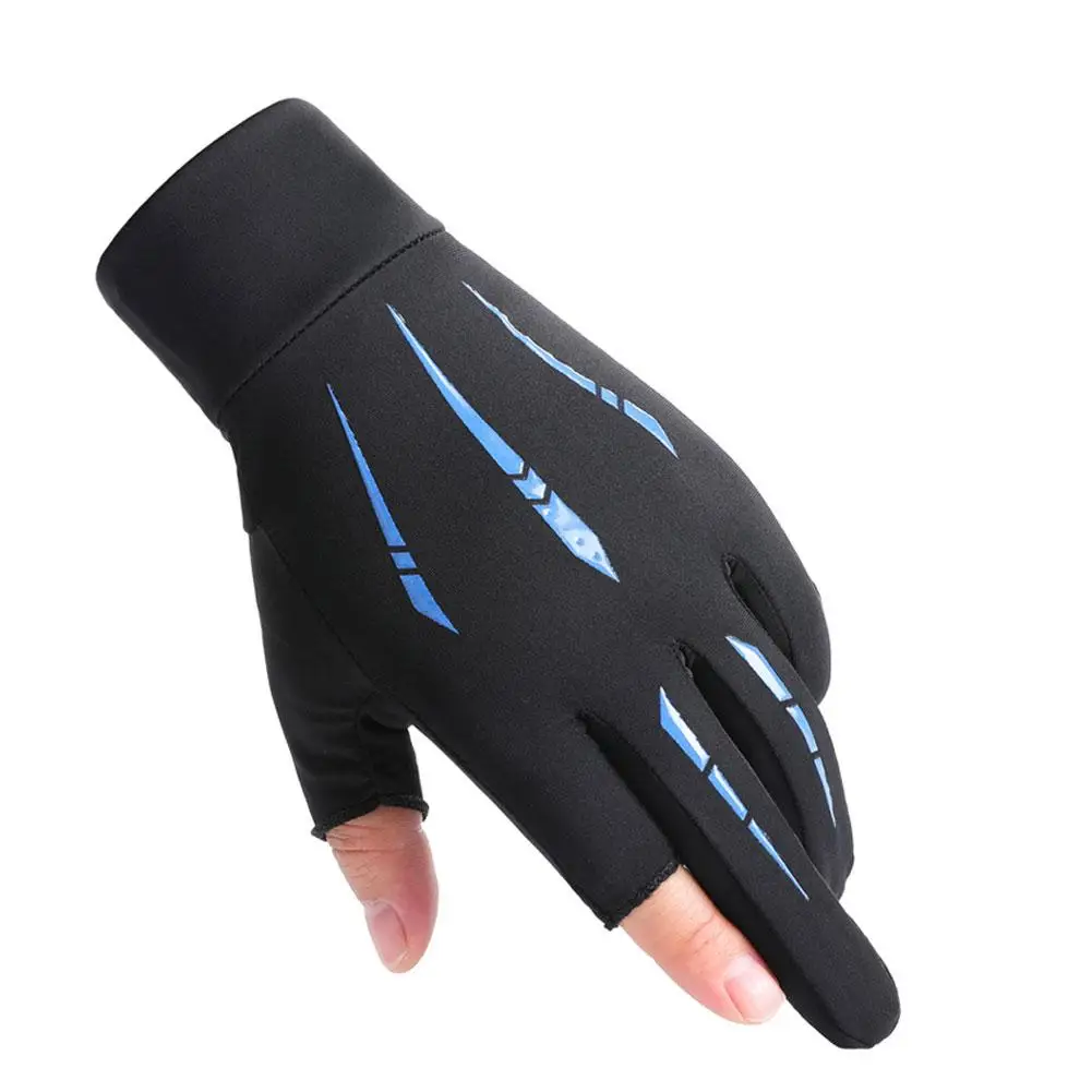 

Ice Silk Sunscreen Gloves Outdoor Riding Driving Two-finger Gloves Fishing Breathable High-elastic Gloves Non-slip Riding Gloves