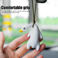 kawaii car hanging pendant rearview mirror decoration roasted duck car mirror ornaments for women girl car interior accessories
