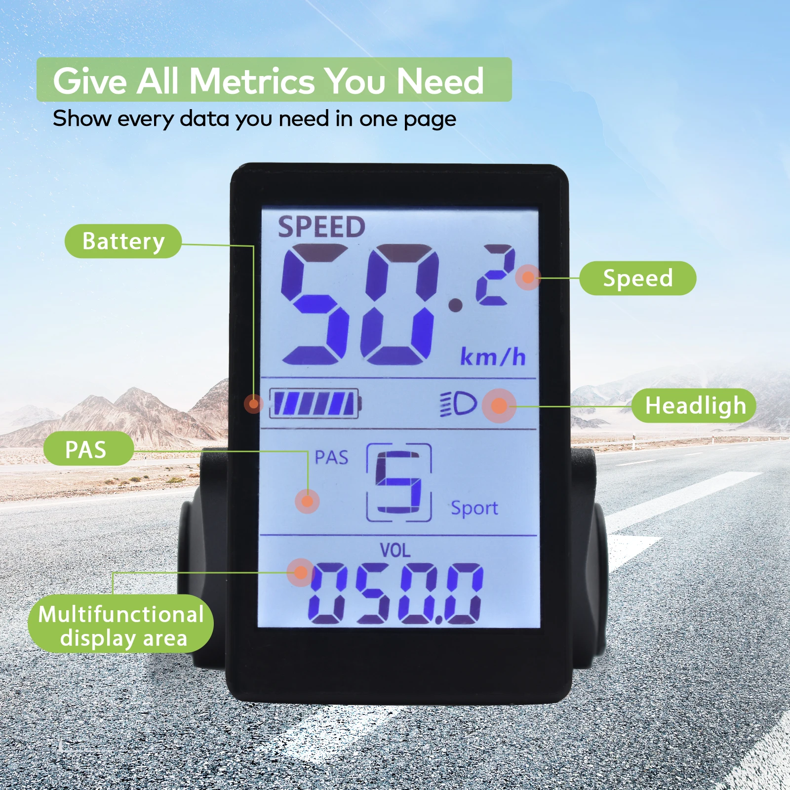 M6H электрический велосипед компьютер велосипедный спидометр 24 В/36 В/48 В/60 В