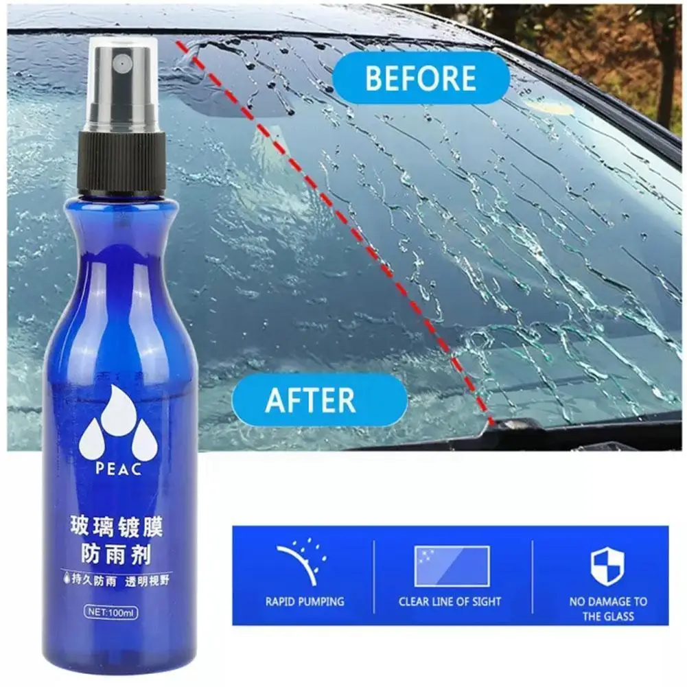 

100ml Automobile Windshield Water Repellent Rainproof Anti-fog Liquid Waterproof Spray Car Windproof Goggles Agent Agent N5U6