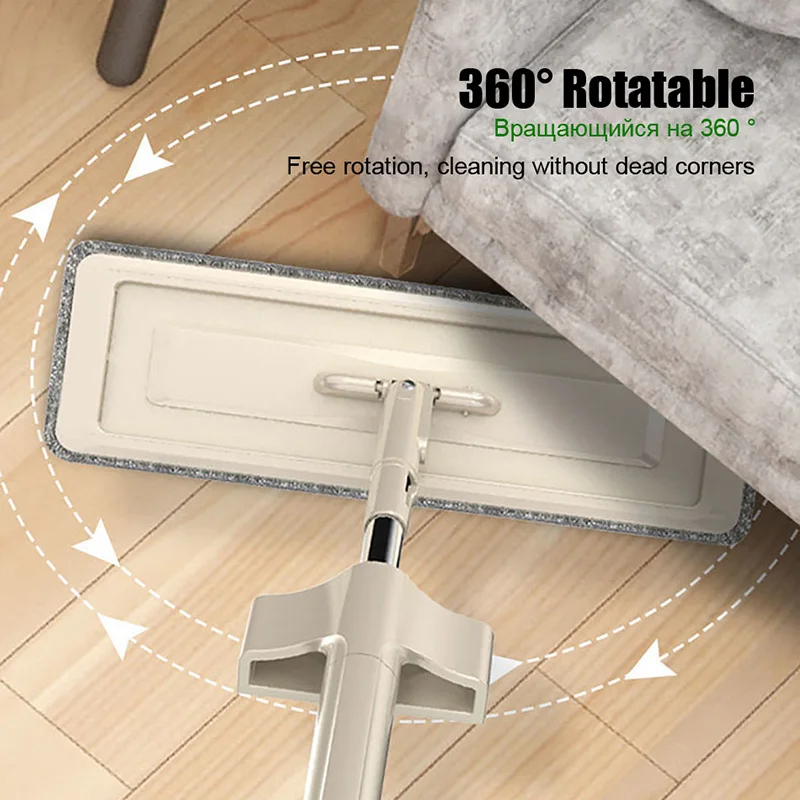 Волшебная самоочищающаяся Швабра 32 см плоская из микрофибры для мытья пола