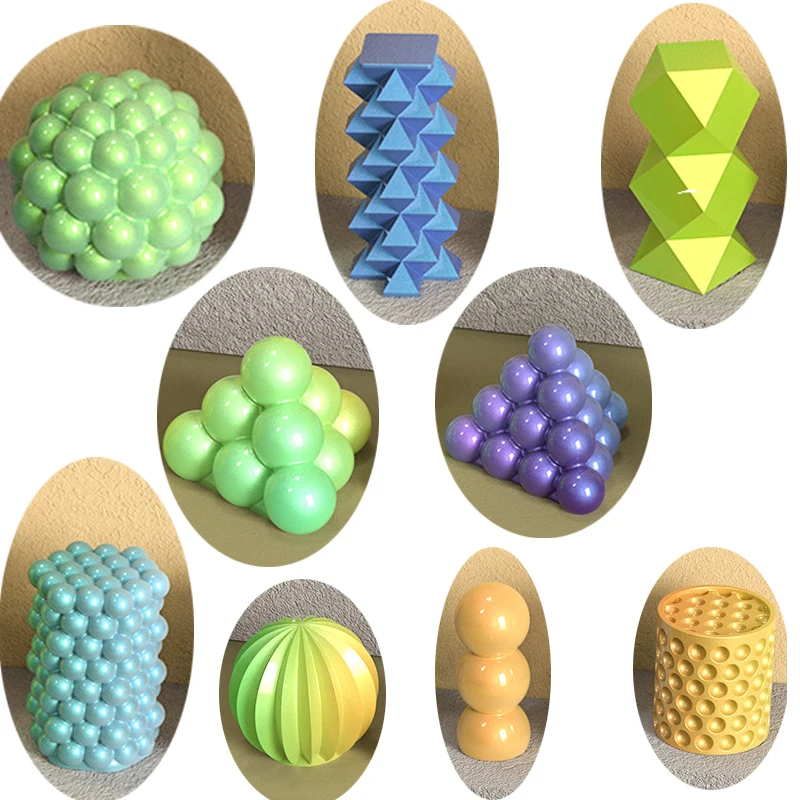 

Fast Shipping Geometric Bubble Ball Silicone Candle Mold Spherical Lantern Crystal Epoxy Soap Gypsum Chocolate Mold Decoration
