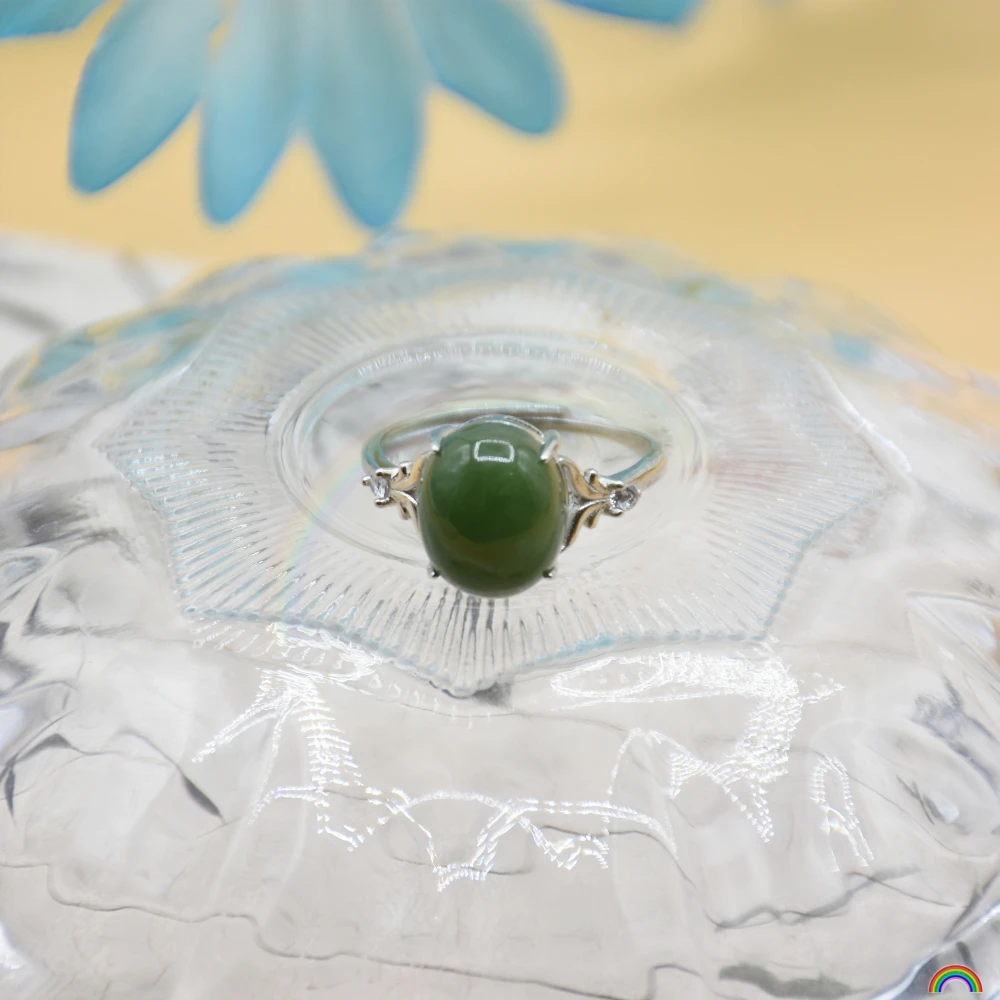 Кольцо из натурального нефрита Хотан регулируемая поверхность яйца мужское и
