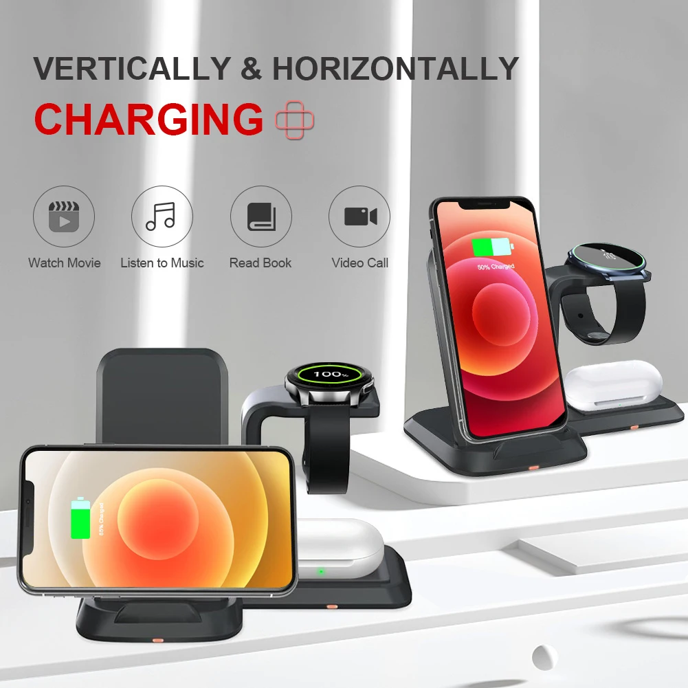 3 in 1 Wireless Charger Dock Station for Samsung S22 Ultra S21 S20 S10 Note 20 10 9 Wireless Chargers for Samsung Galaxy Watch 4