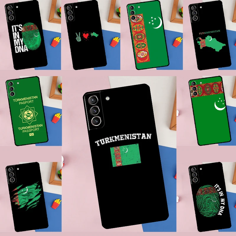 Чехол с туркеменским флагом для Samsung Galaxy S21 FE S20 FE S22 S23 Ultra Note 20 Note 10 Plus S9 S10 S22 S23 Plus