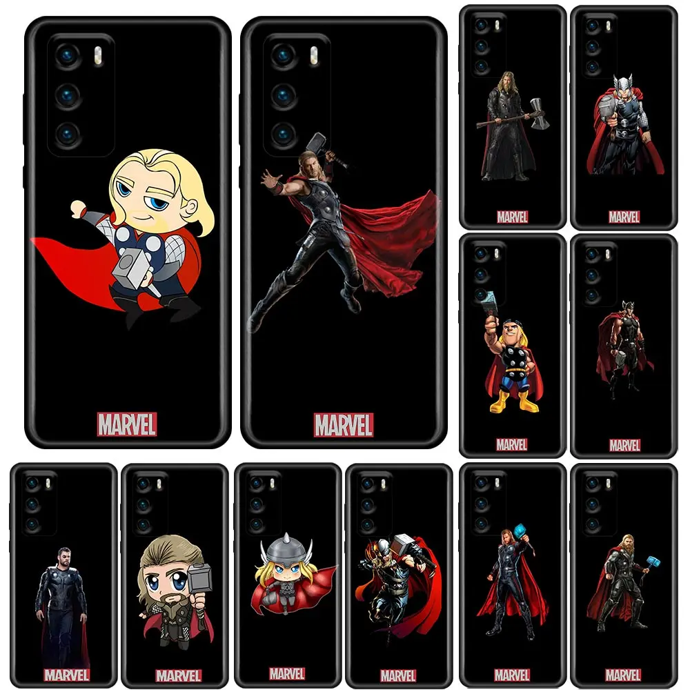 

Phone Case for Huawei P10 P20 P30 P40 P50 P50E P Smart 2021 Pro Lite 5G Plus Soft Silicone Case Cover Marvel Heros Thor