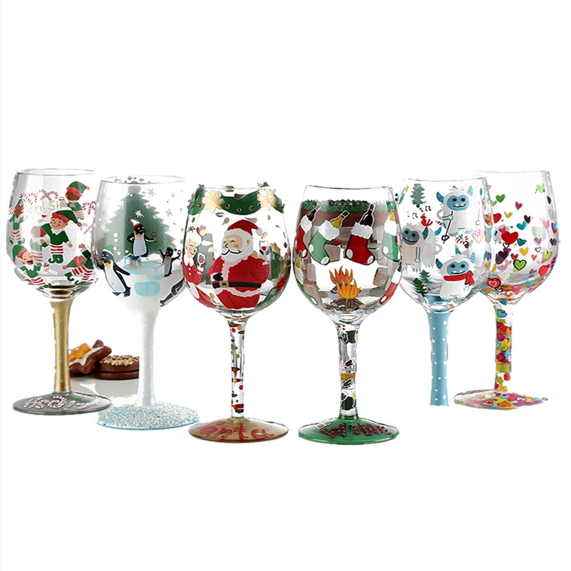 Стеклянные Бокалы разных цветов 1 шт. кружка с изображением красного вина