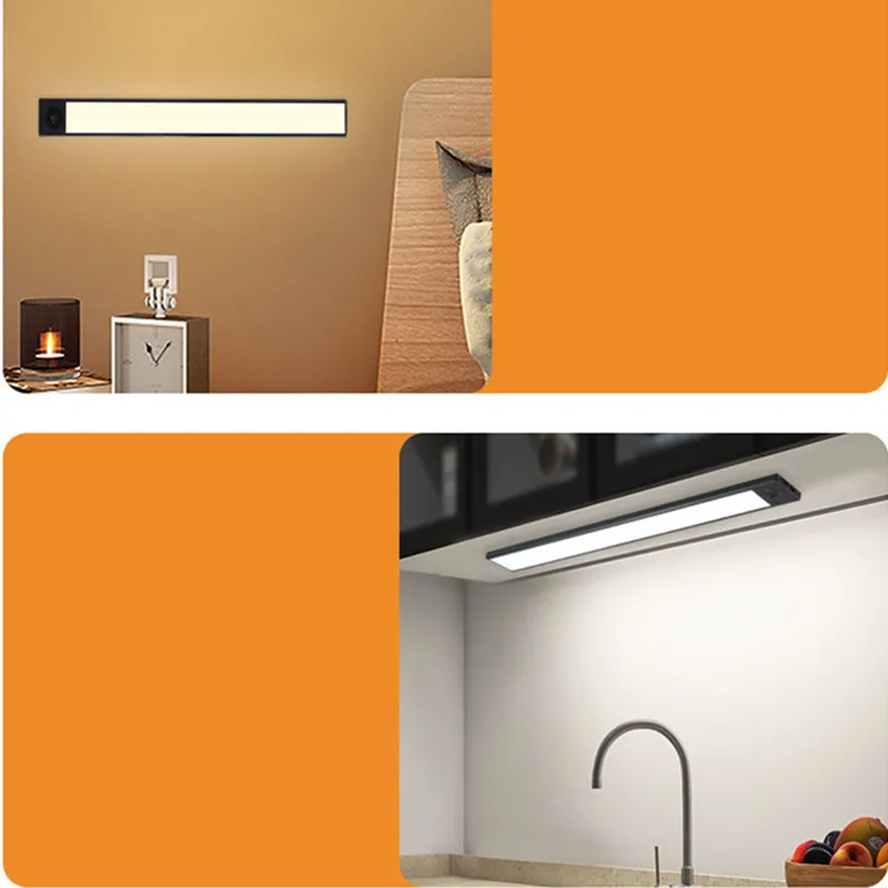 

Hand Sweep Under Cabinet Lights LED Night Lighting USB Rechargeable Closet Wardrobe Sensor Ultra-thin Kitchen Lamp 20/40/60/80CM