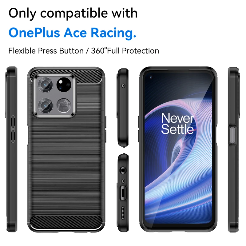 Full Cover For OnePlus Ace Racing Case For OnePlus Ace Racing Bumper Soft Carbon Fiber Back Cover For OnePlus Ace Racing Case