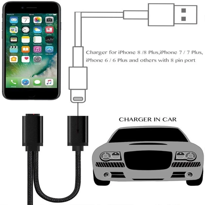 

Cable Auxiliary Input Adapter Cord for Headphones Car Home Stereos Speaker