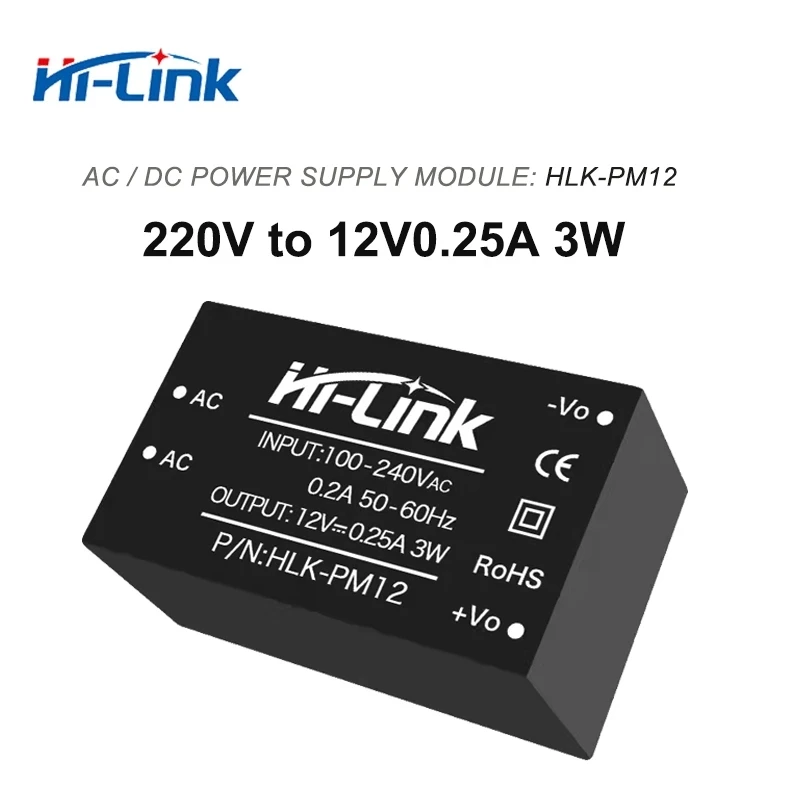 

Hi-Link HLK-PM12 Ac dc 220V to 12v 3w power supply module original power module ac dc isolated transformer