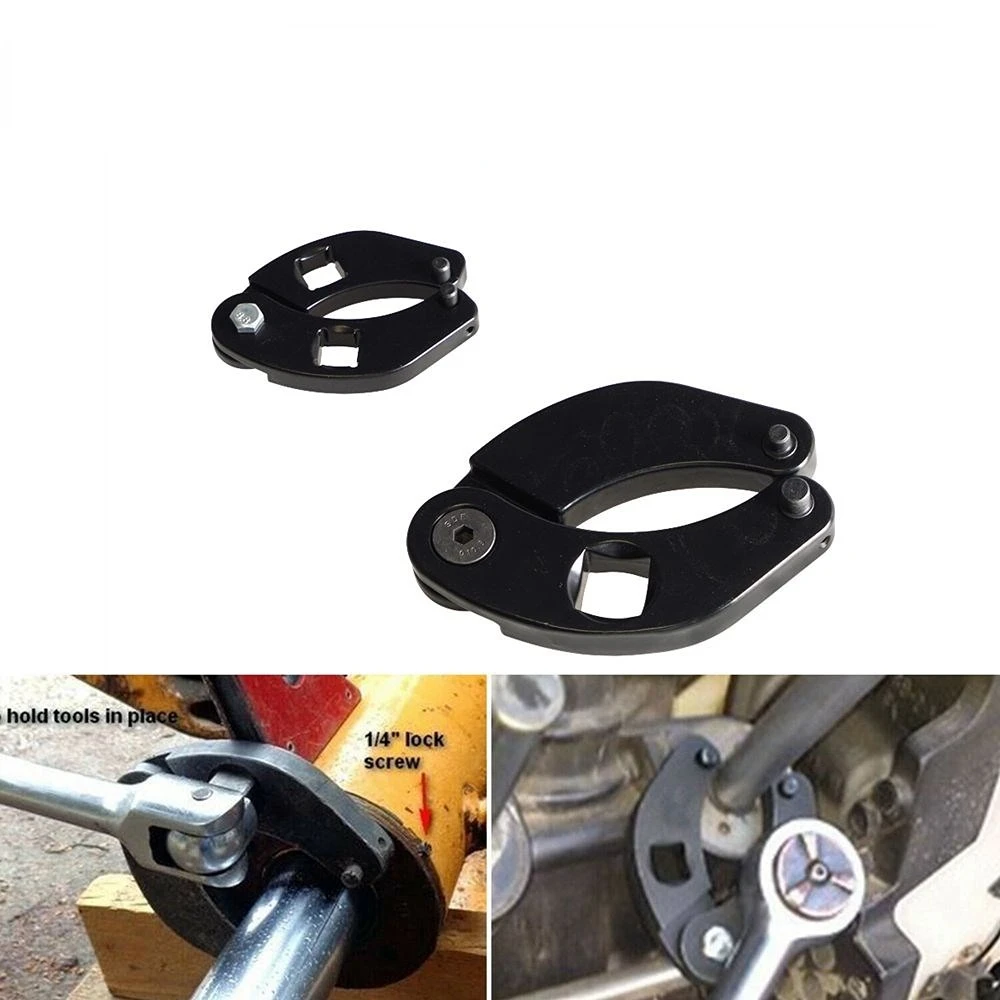 

2pcs Hot Sale Adjustable Gland Nut Spanner Wrench Tool Set For Hydraulic Cylinders Large & Small 1266+7463 Black Sturdy