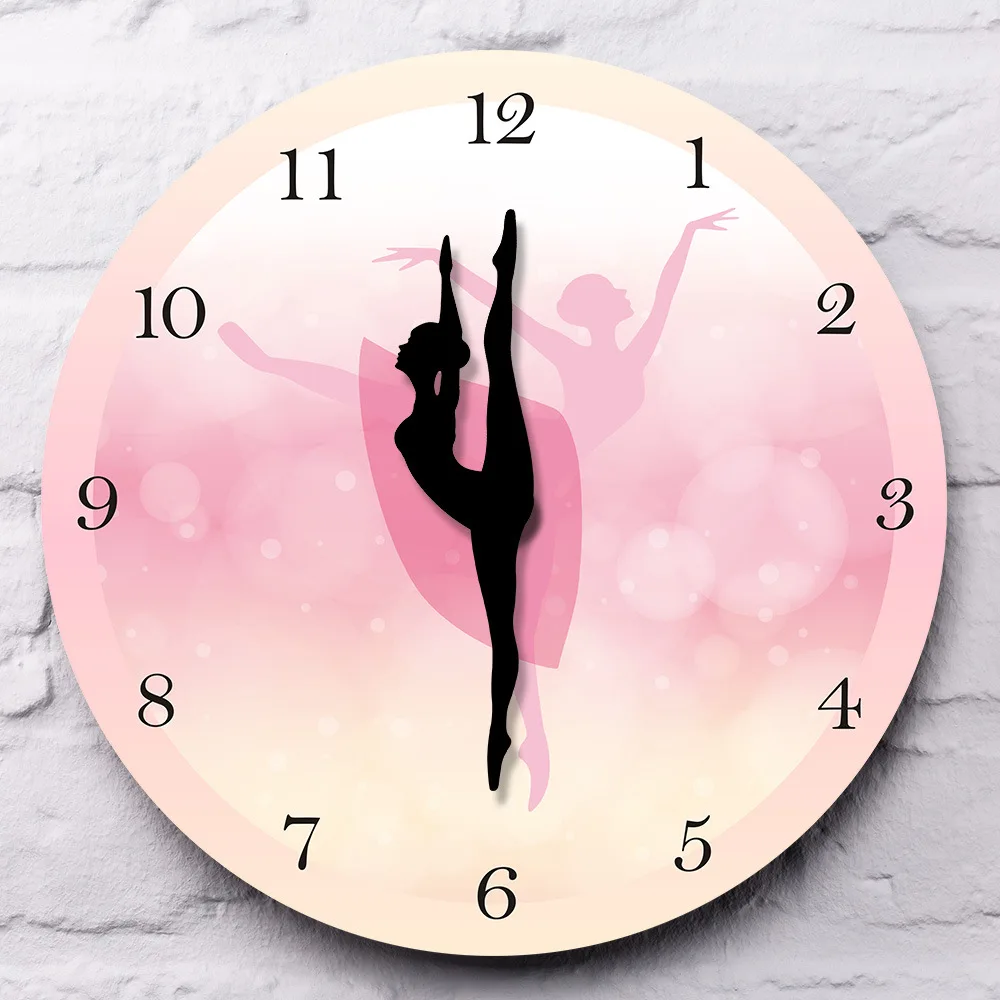 

New Modern Minimalist Princess Wall Clock Girl Pink 12 Inches Round Wall Clock Plastic Mirror Modern Design Home Decoration Art
