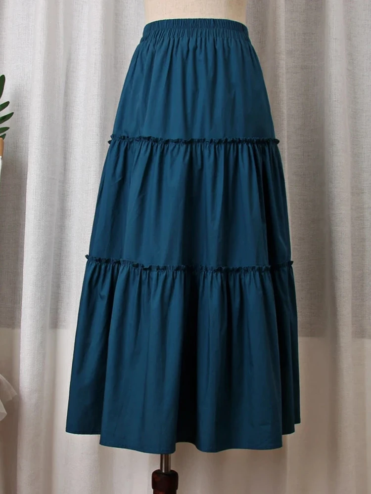 Юбка женская трапециевидная с завышенной талией х/б | Женская одежда