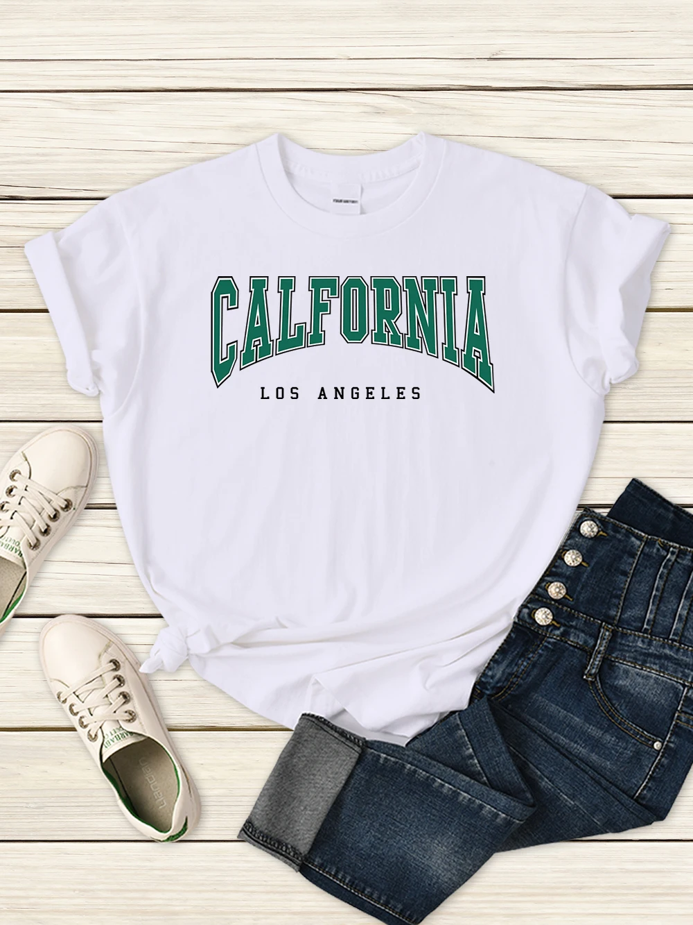 

Лос-Анджелес, Калифорния Женская футболка, летние повседневные футболки, уличная футболка в стиле хип-хоп с коротким рукавом, качественная удобная футболка для женщин