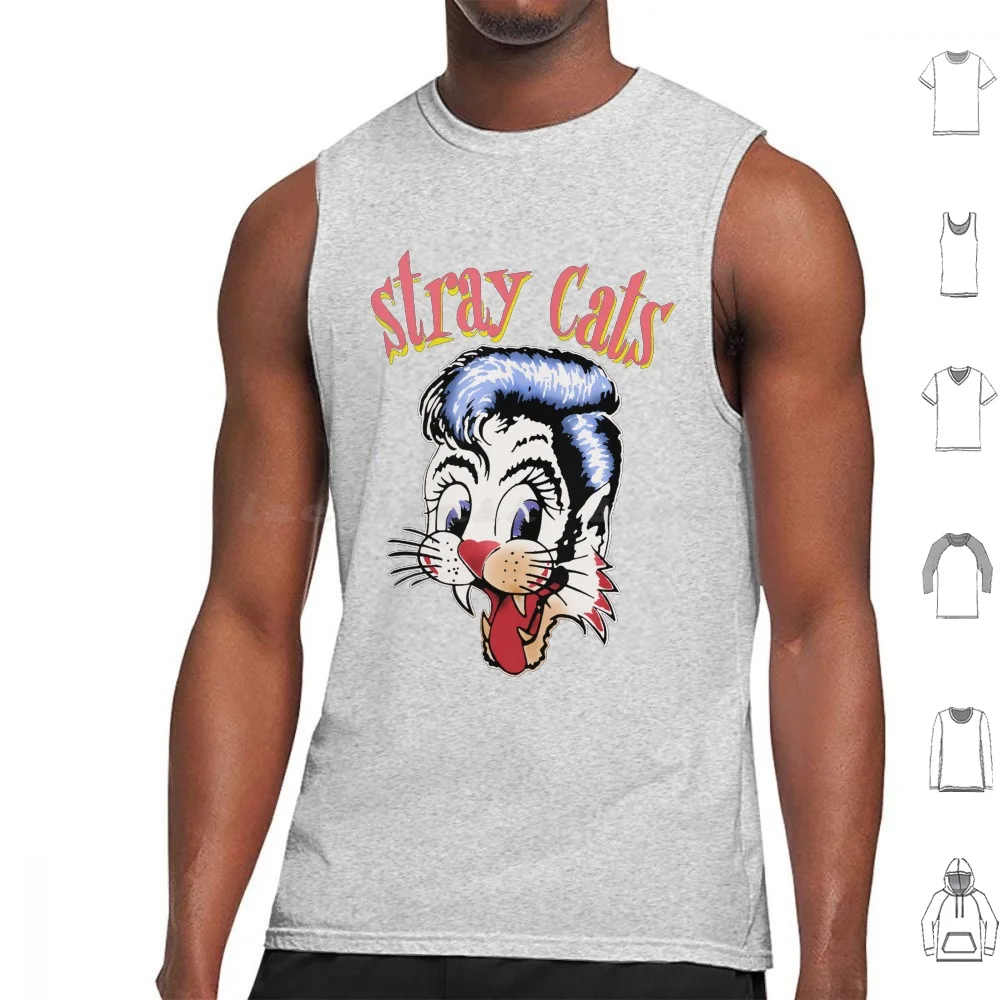 

Vintage Stray Cats Tank Tops Print Cotton Artiststray Cats Brian Seltzer Stray Cats Stray Cats 90S Tour Cats Indie