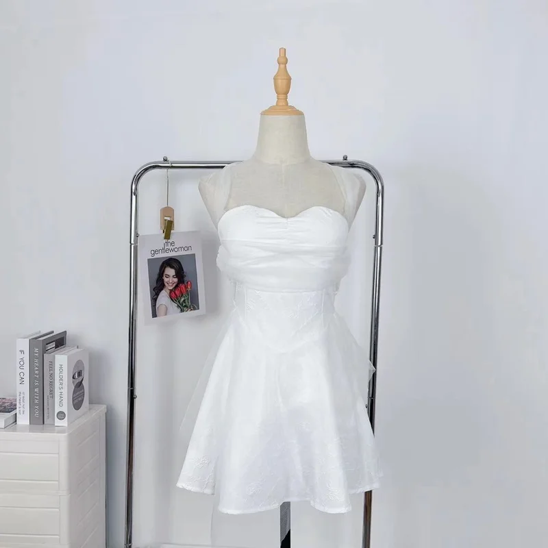 

Женское привлекательное белое платье, французское высококлассное облегающее Сетчатое платье-пачка на талии, Привлекательное платье-труба с лямкой на шее и одним плечом