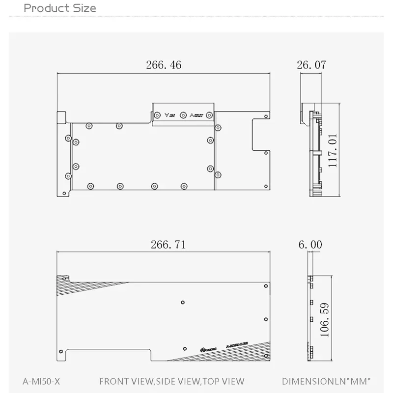 Водяной блок Bykski A-MI50-X GPU для AMD Radeon Instinct MI50