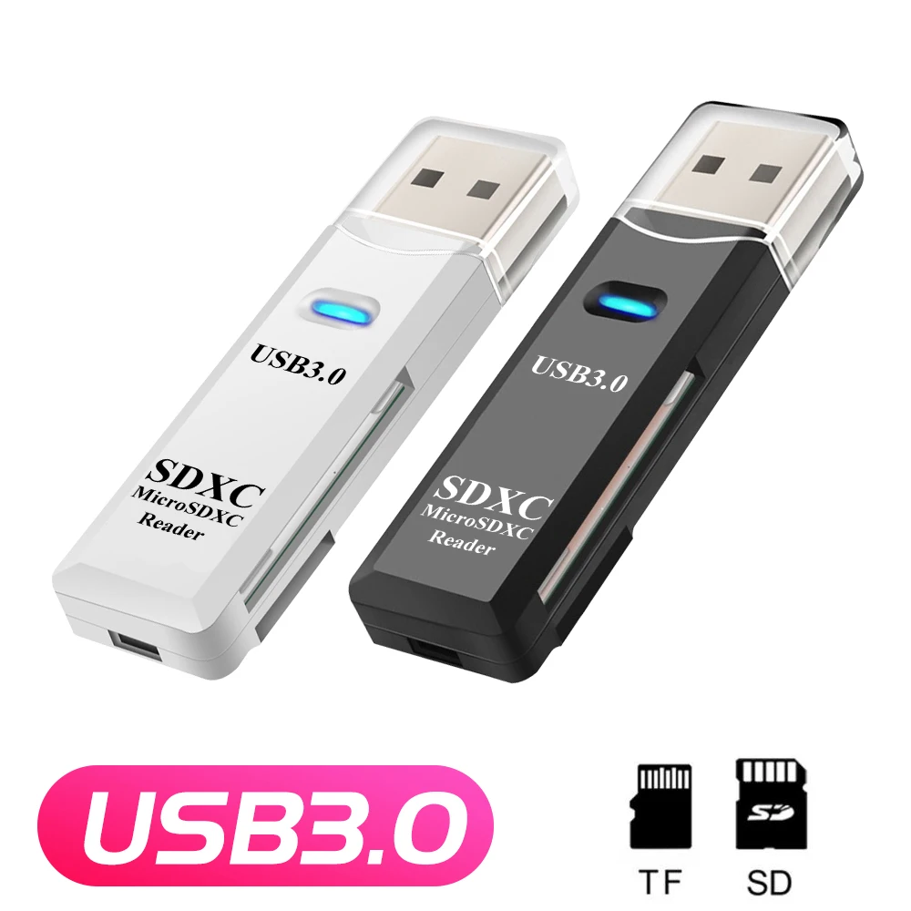 USB3.0 2 в 1 кард-ридер для ПК Micro SD TF USB 3 мульти-кард писатель адаптер флэш-накопитель
