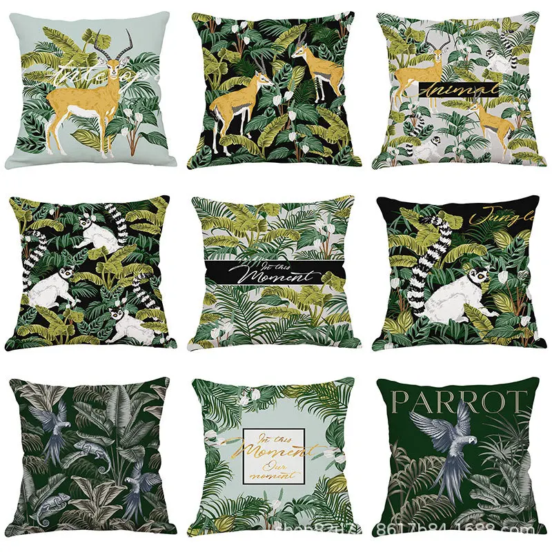

Jungle Animal Home Decor Pillowcase Square Pillowcase Office Decor Cushion Cover