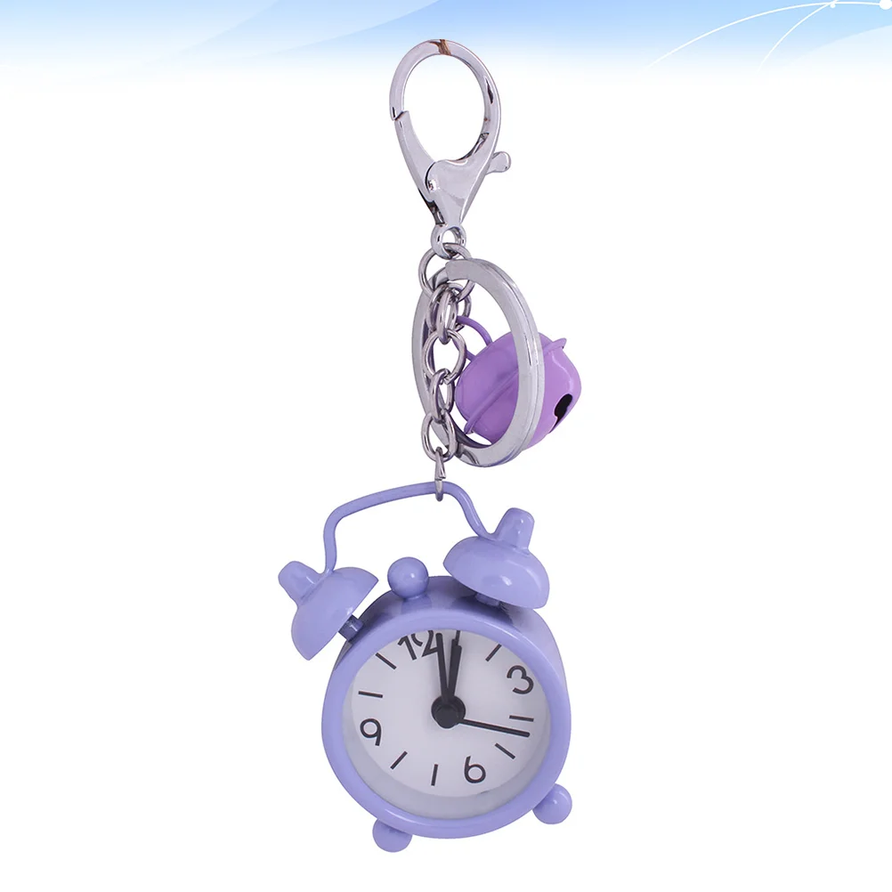 

Clock Key Pendant Alarm Keychain Ring Novelty Portable Pocket Watch Mini