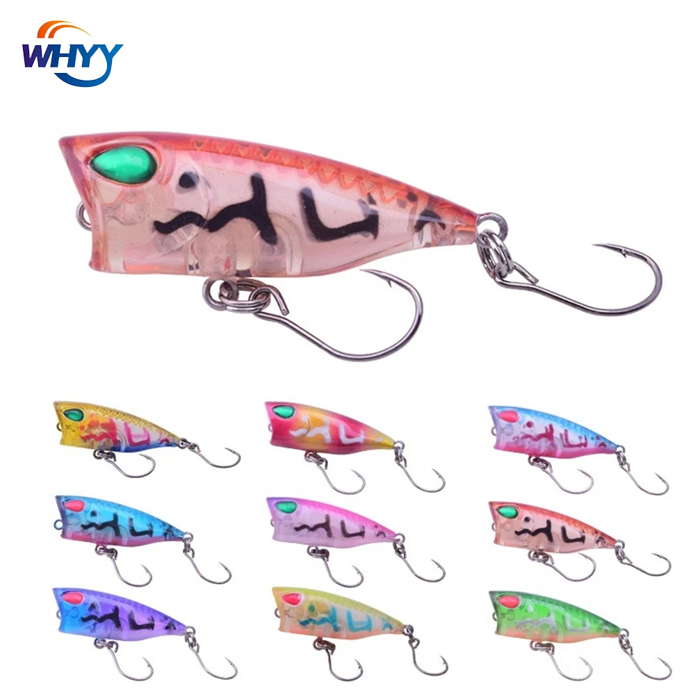 

WHYY поппер с одним крючком, рыболовная приманка 4 см/3,5 г, воблеры для троллинга, искусственная жесткая приманка, кренкбейт, снасть для ловли о...