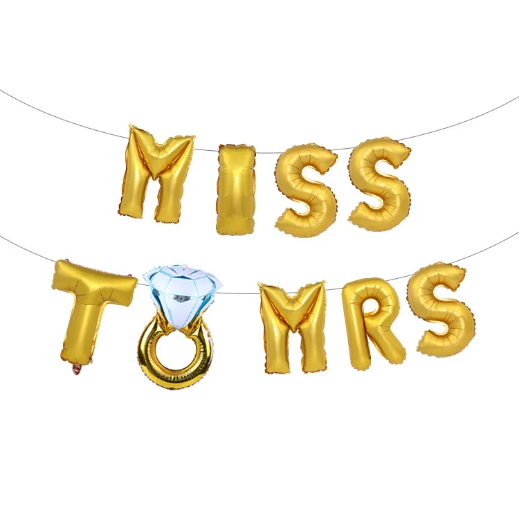 

Bride to be Balloon Miss to Mrs hanging foil balloons wedding Hen Party Bachelorette Team Bride Just Married decoration