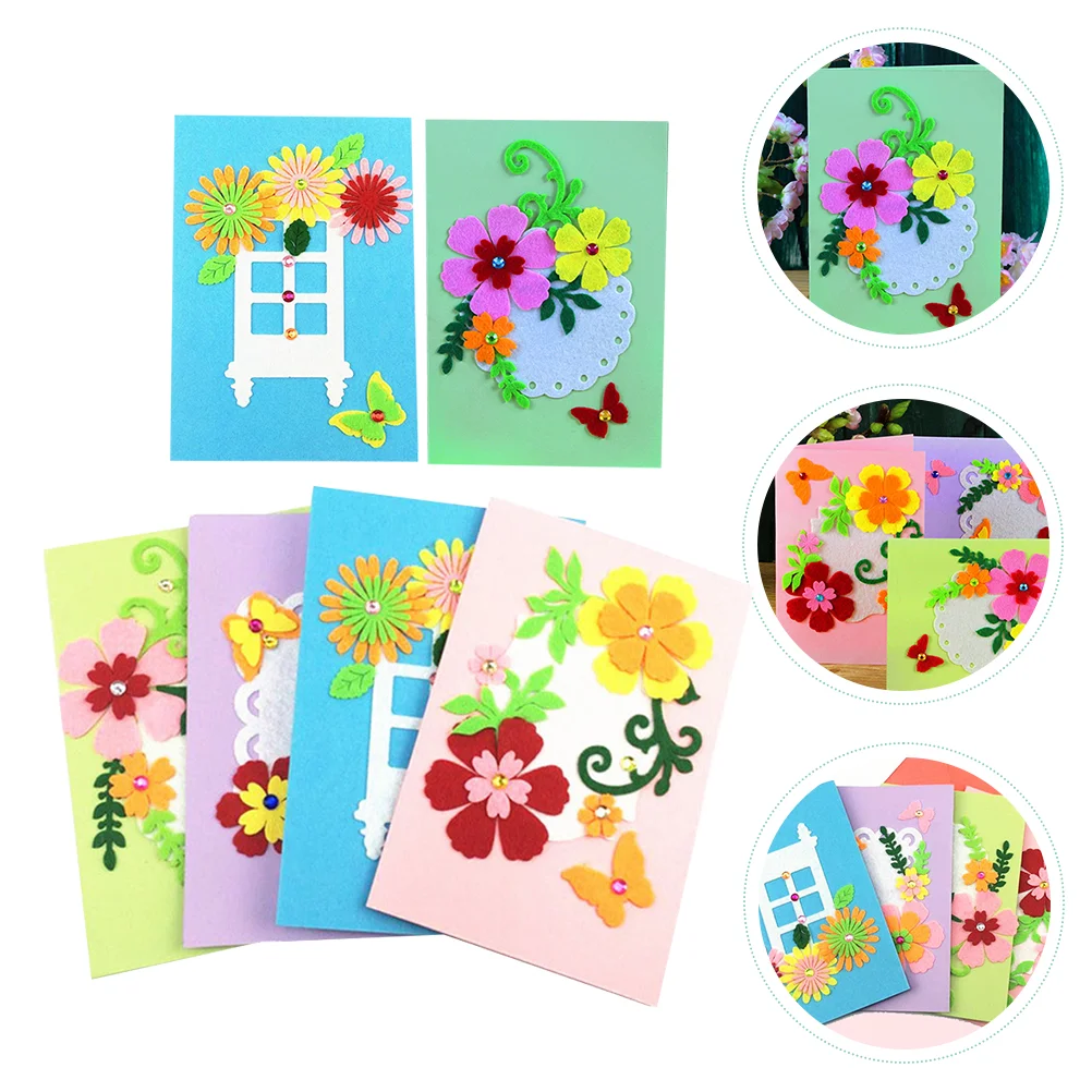 

6pcs Children DIY Greeting Cards Kit Children Cards Hand Made Materials