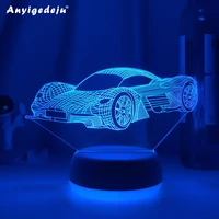 new sport car 3d illusion lamp for child bedroom decor nightlight color changing atmosphere event prize led night light supercar