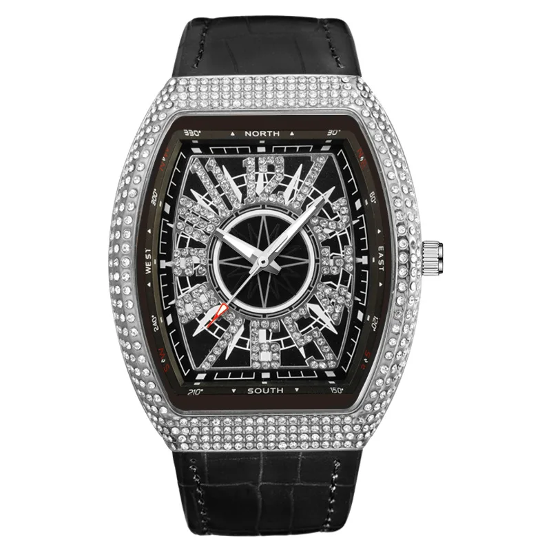 

Мужские часы Frank Tonneau часы с большим циферблатом часы с ремешком из Гипсофилы винтажные часы с бриллиантами