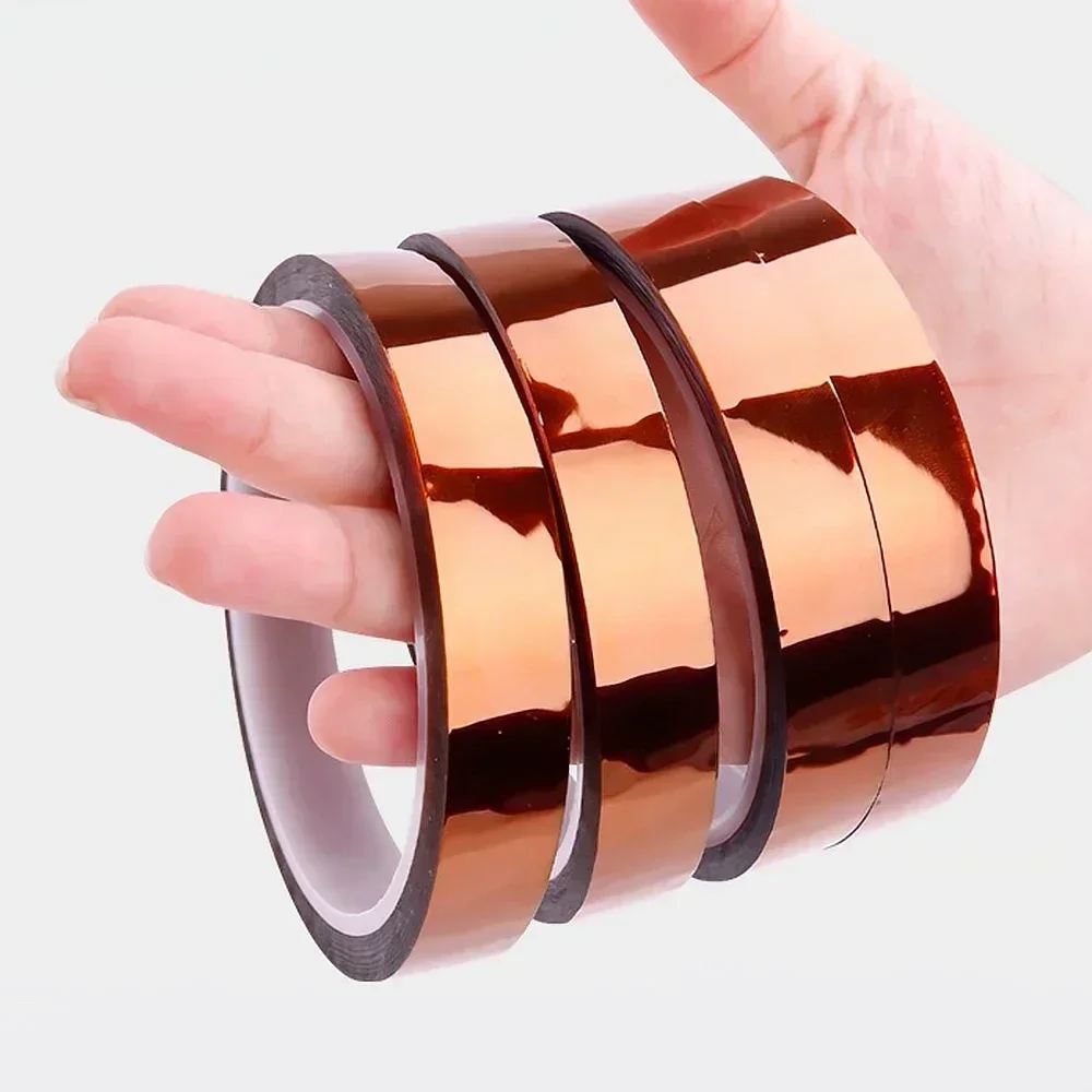 Фото Лента Kapton 5-40 мм, полиимидная клейкая изоляционная клейкая лента Каптоновый Скотч, Тепловая лента для защиты доски №2