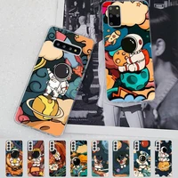cute astronaut phone case for samsung s21 a10 for redmi note 7 9 for huawei p30pro honor 8x 10i cover