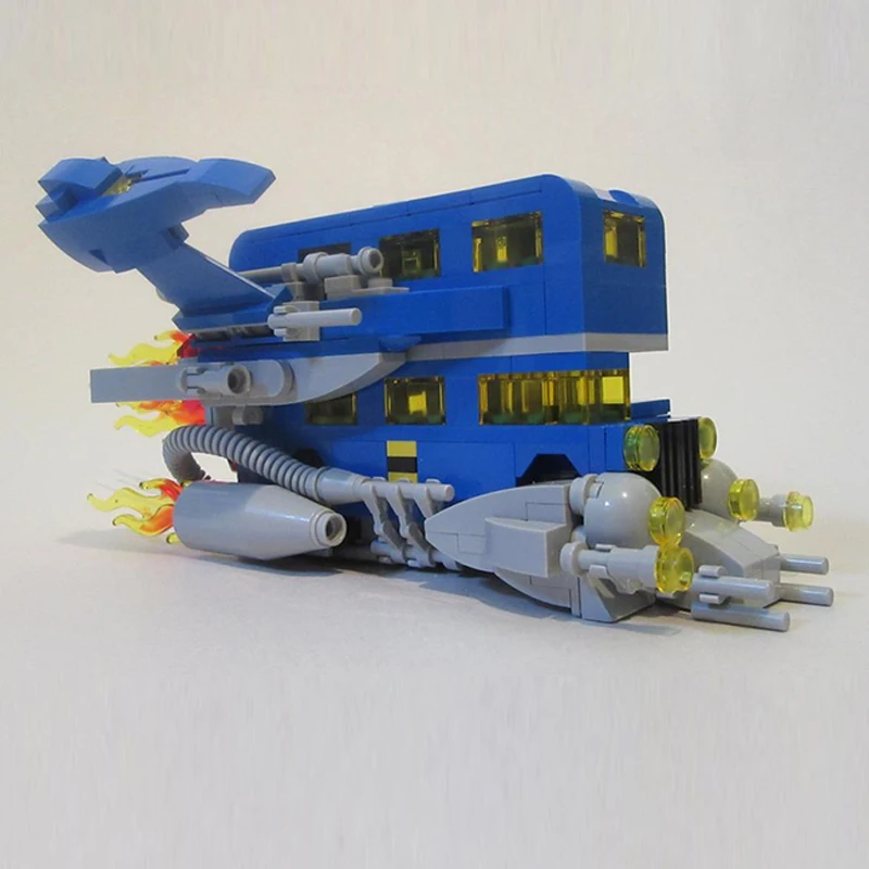 Фото Классический космический Лондонский автобус, модель MOC, строительные кирпичи, военное оборудование, модульные технологии, подарки, праздник, сборка, детские игрушки, костюм №2
