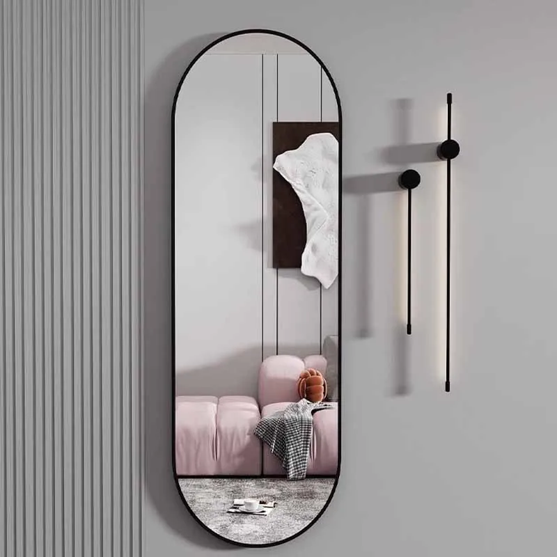 

Bathroom Oval Mirror Wall Makeup Aesthetic Shower Large Mirror Full Body Korean Espejo Adhesivo Pared Decoration Accessories