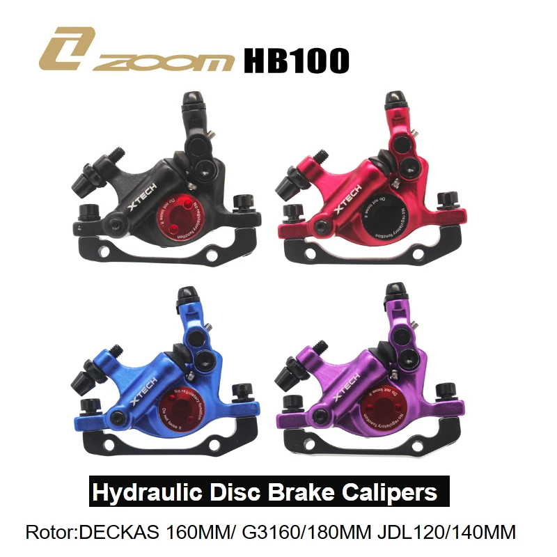 

ZOOM XTECH HB100 MTB Line Pulling Hydraulic Disc Brake Calipers With Rotors 120/140/160MM for MIJIA M365 Mi Electric Scooter
