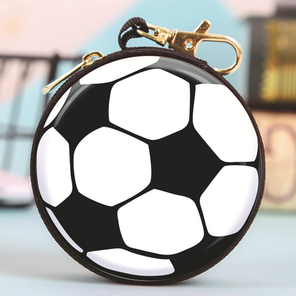 Кошелек для мелочи в форме шара маленький бумажник на молнии с рисунком из